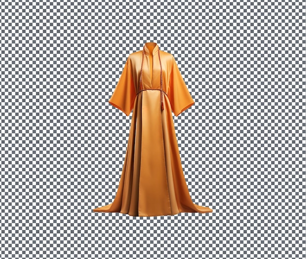 PSD magnificent mandarin collar ao tu long robe isolated on transparent background