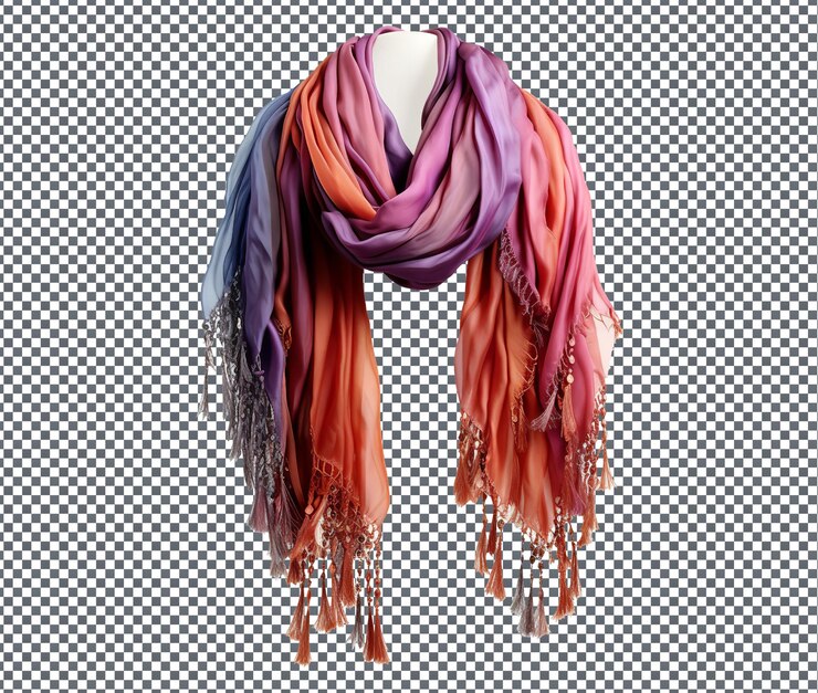 PSD magnificent mesh overlay scarf isolated on transparent background