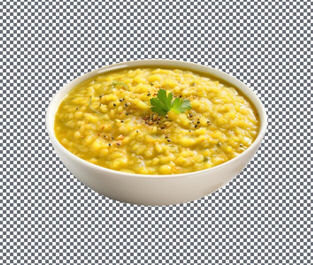 Magnifico moong dal khichdi isolato su sfondo bianco