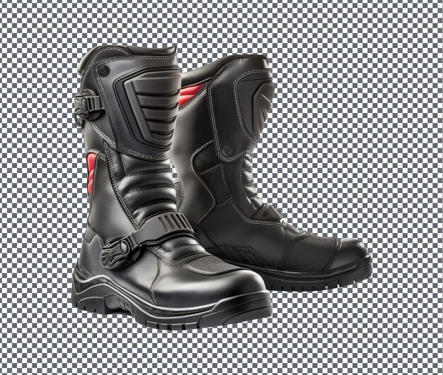 Magnificent motorcycle boots isolated on transparent background