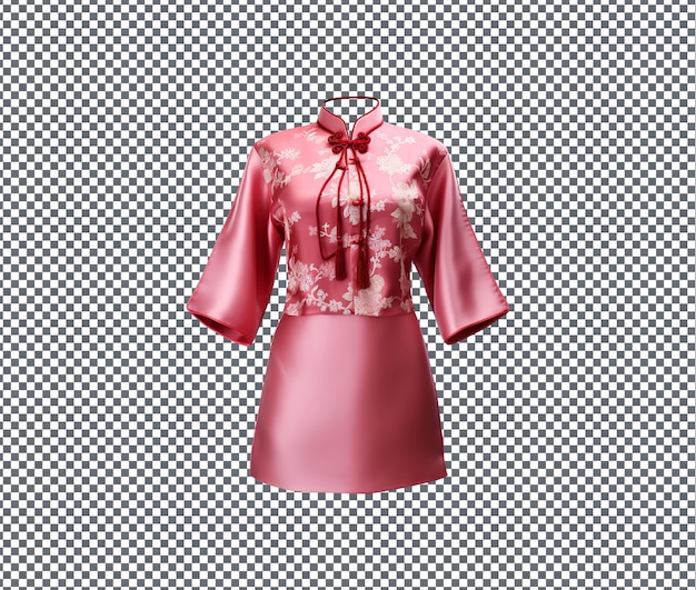 magnificent plum blossom brocade tang suit isolated on transparent background