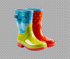 PSD magnificent rain boots isolated on transparent background