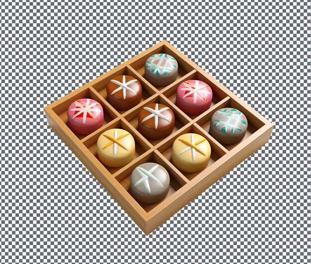 PSD magnificent ramadan themed 3d tic tac toe isolated on transparent background