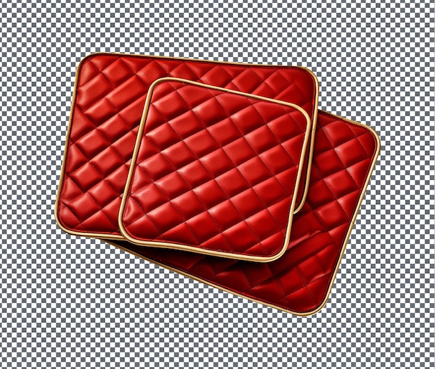 PSD magnificent red and gold quilted isolated on transparent background