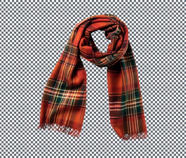 PSD magnificent tartan scarf isolated on transparent background
