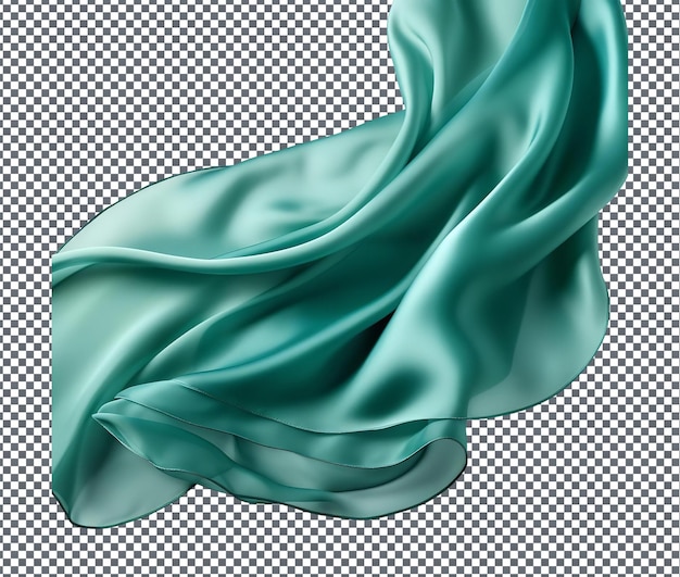 PSD magnificent teal silk elegance isolated on transparent background