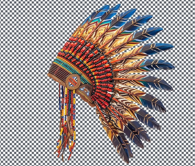 PSD magnificent tucum traditional headdress adorned isolated on transparent background