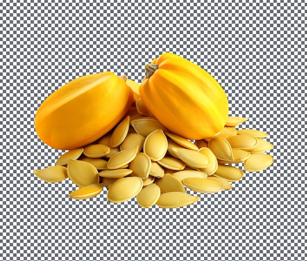 Magnificent umpkin seeds isolated on transparent background