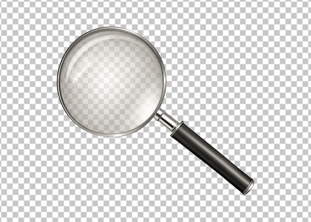 magnifier isolated on transparent background 3d rendering illustration