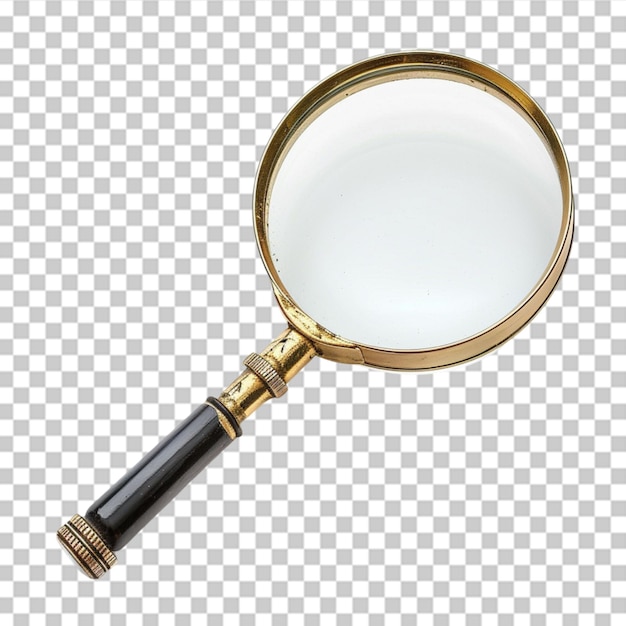 PSD magnifier isolated on transparent background