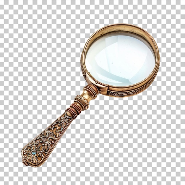 PSD magnifier isolated on transparent background