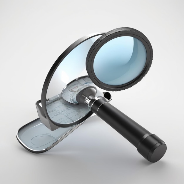 PSD magnifier psd on a white background