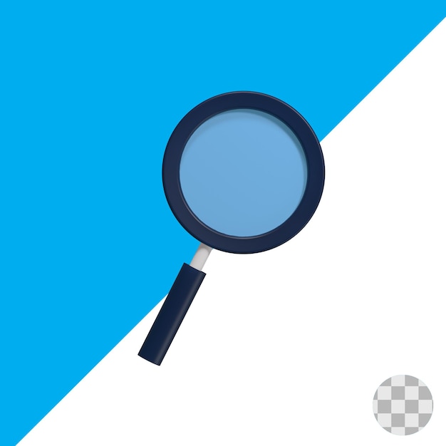 PSD magnifying glass 3d icon
