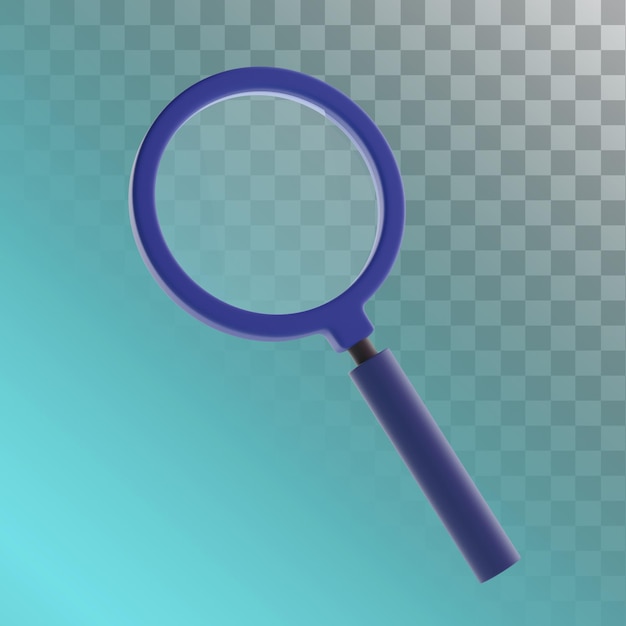 Magnifying glass 3d illustration