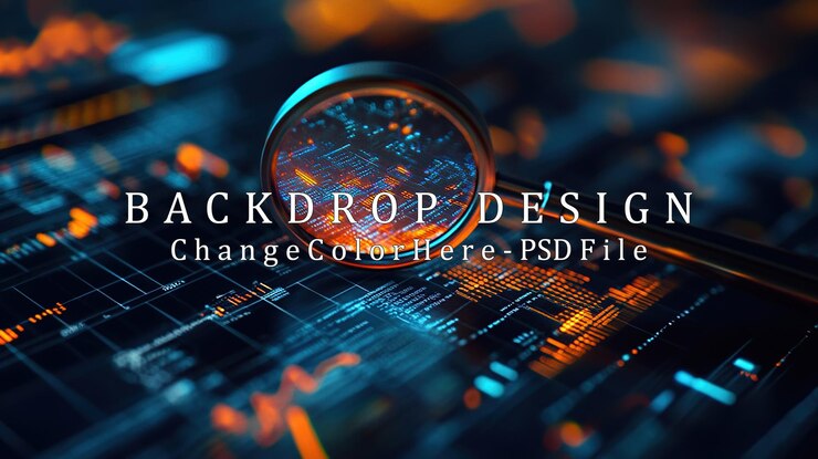 PSD magnifying glass on digital data