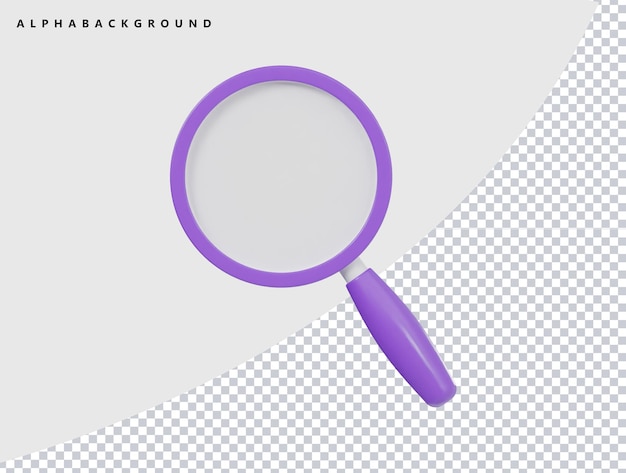 Magnifying glass icon 3d render illustration