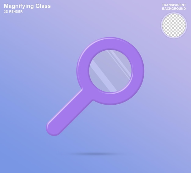 PSD magnifying glass icon 3d