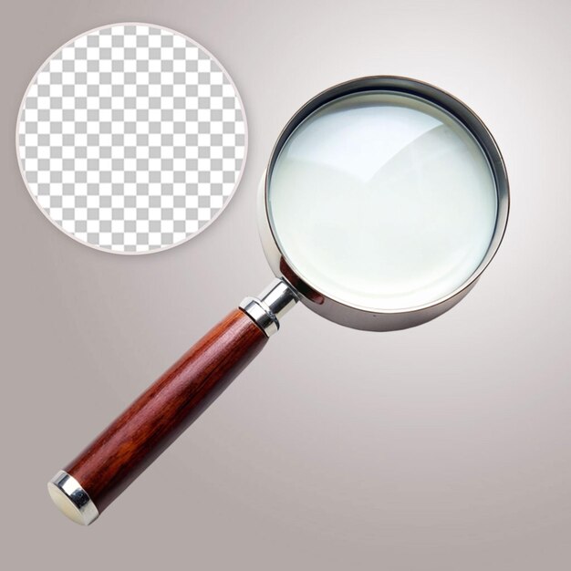 PSD magnifying glass lens classic vintage isolated on transparent background