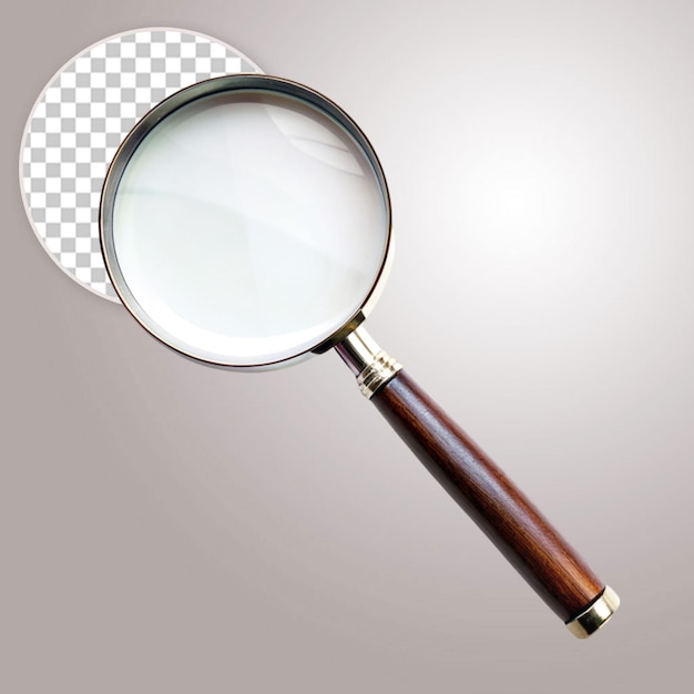 PSD magnifying glass lens classic vintage isolated on transparent background