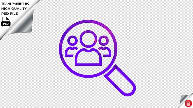 PSD a magnifying glass with people on it