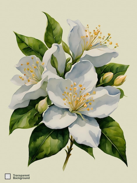 PSD magnolia aquarel illustratie