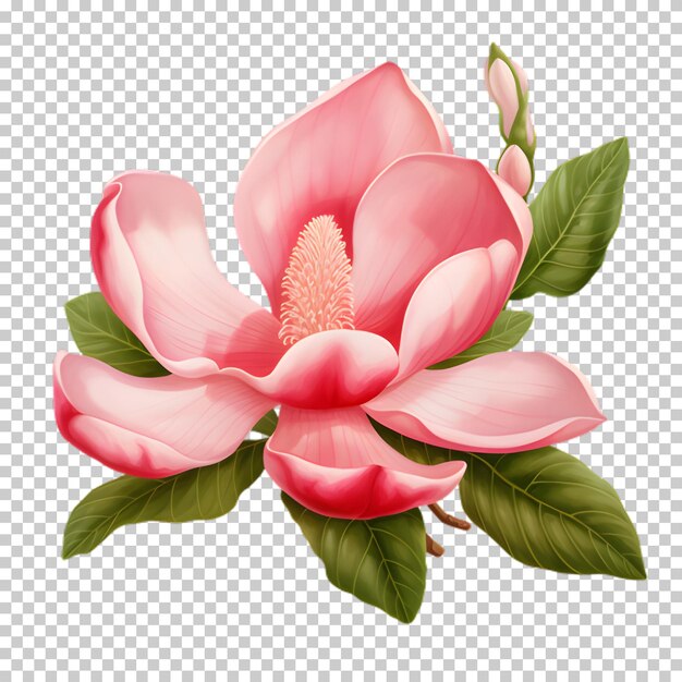 PSD magnolia flower isolated on transparent background