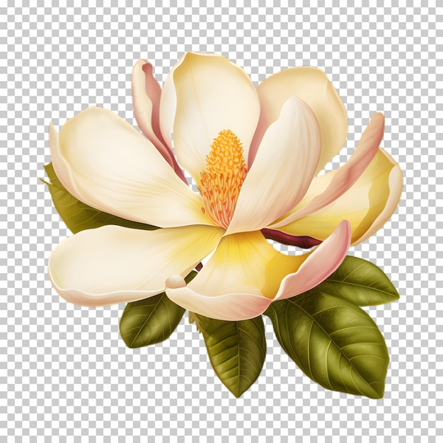 Magnolia flower isolated on transparent background