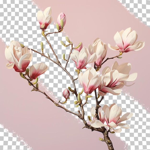 PSD magnolia rosea flowers in the spring