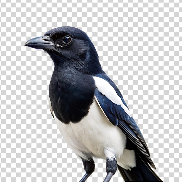 PSD magpie isolata su uno sfondo trasparente