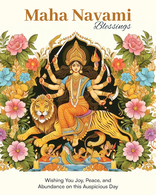 Maha Navami Puja 소셜 미디어 디자인