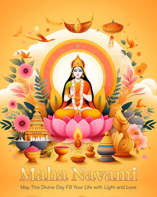 PSD maha navami puja social media design