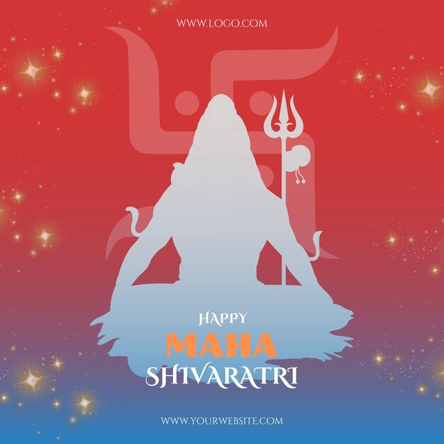 PSD maha shivratri a hindu festival celebrated for lord shiva vector illustration