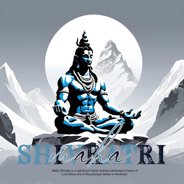 PSD maha shivratri lord shiva social media instagram post szablon