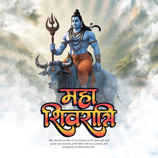 PSD maha shivratri lord shiva social media post template banner