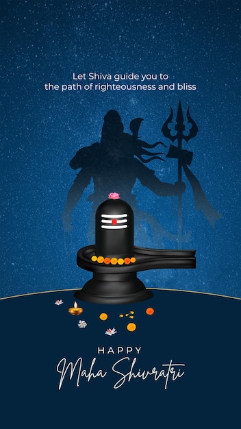 PSD maha shivratri social media post or story design