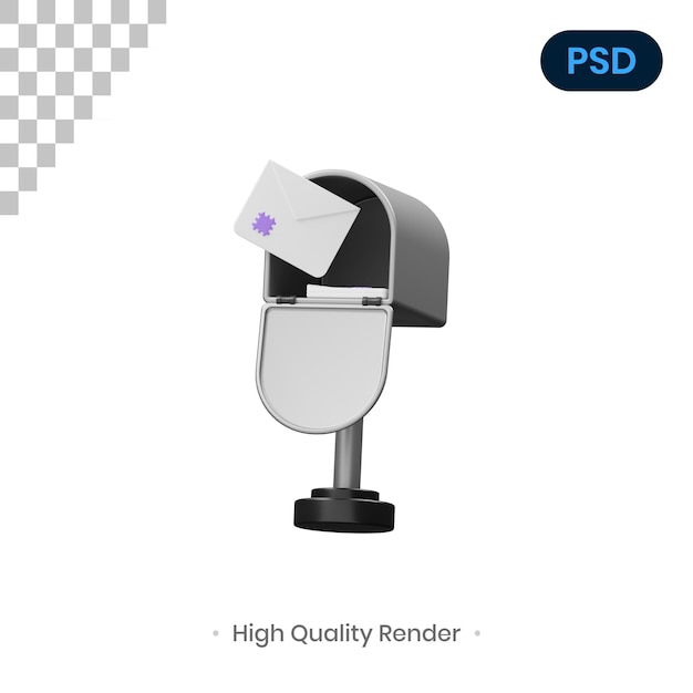 PSD mail box 3d icon premium psd