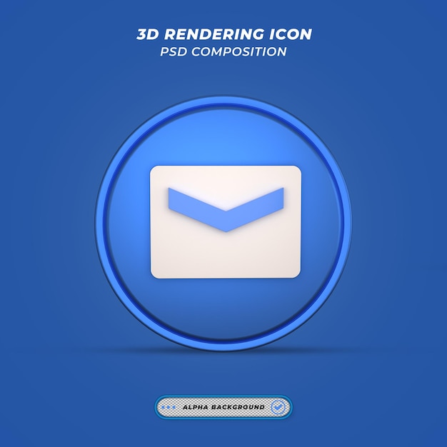 PSD mail icon in 3d rendering