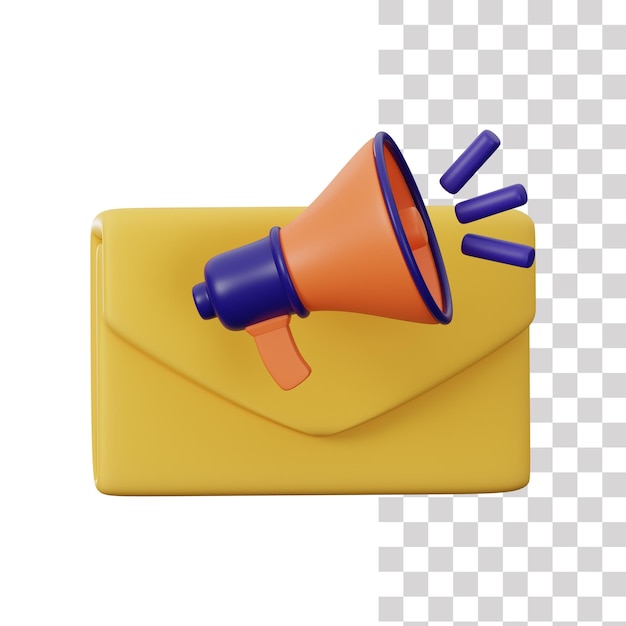 Icona 3d di marketing di posta