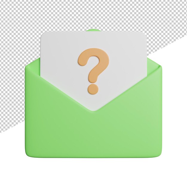 Mail Support Help front view 3d rendering icon illustration on transparent background