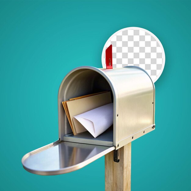 PSD mailbox composition with four envelopes with letters inside