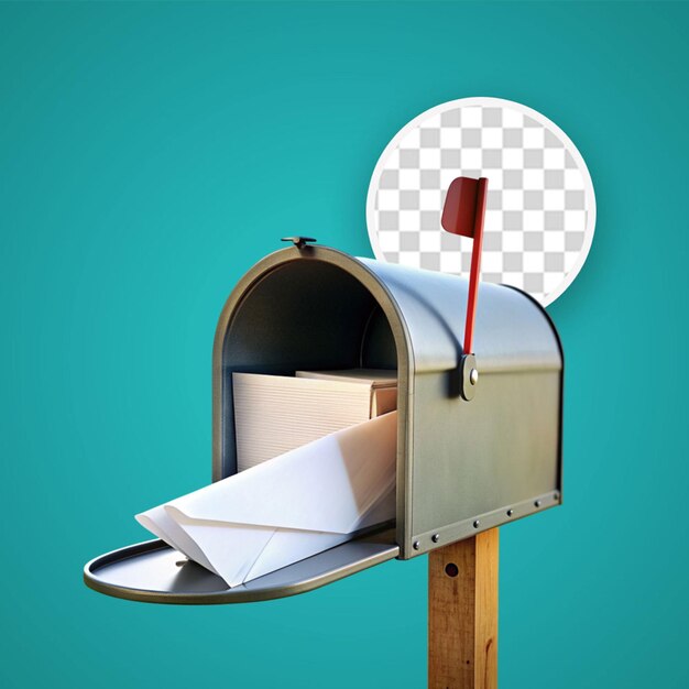 PSD mailbox composition with four envelopes with letters inside