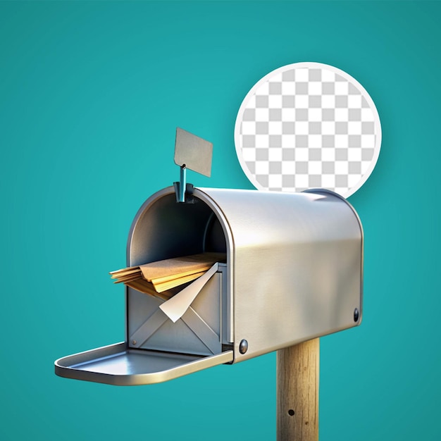 PSD mailbox composition with four envelopes with letters inside