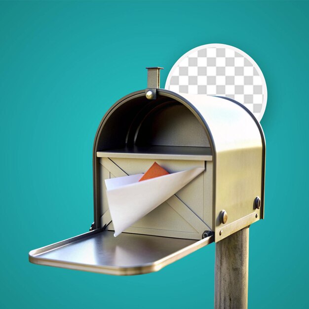 PSD mailbox composition with four envelopes with letters inside