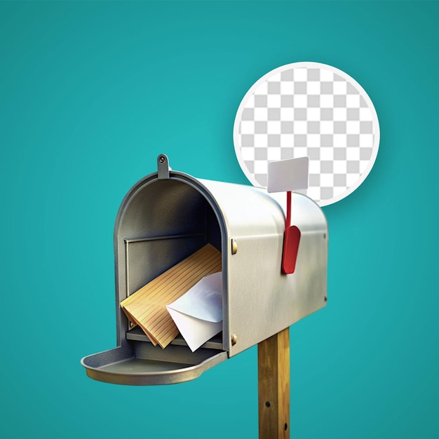 PSD mailbox composition with four envelopes with letters inside