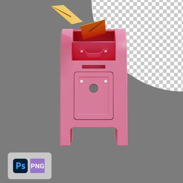 PSD mailbox front view 3d icon