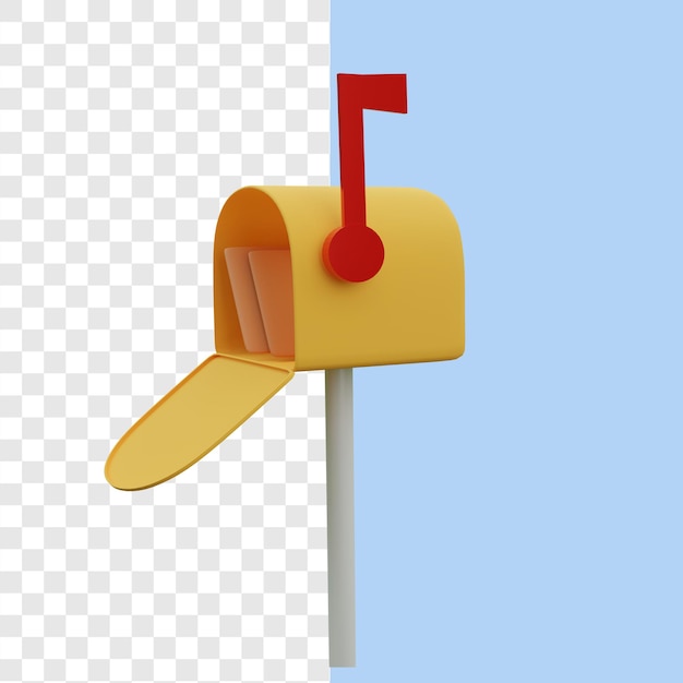 PSD mailbox with letter 3d alpha background