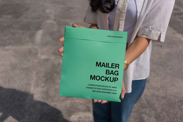 PSD mailer bag mockup design