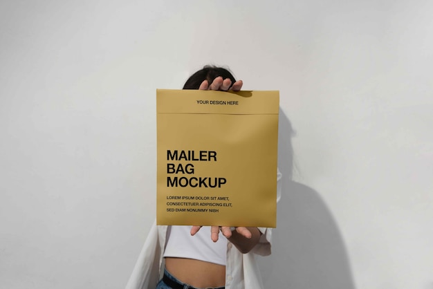 PSD mailer bag mockup design