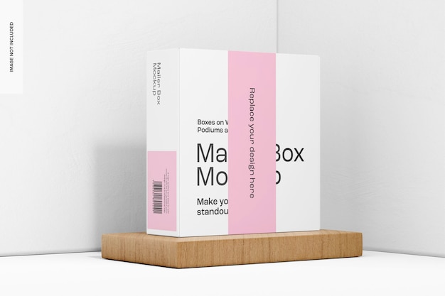 Mailer Box Mockup, linkse weergave