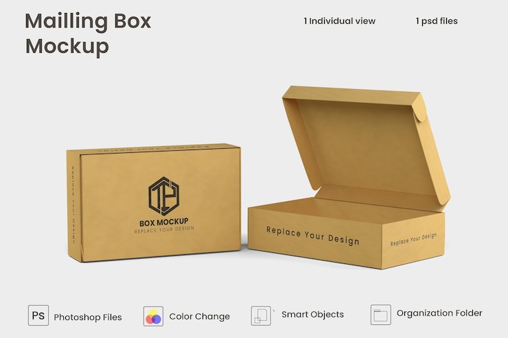 PSD mailing box mockup premium psd